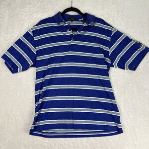 Trump Signature Collection Men’s Polo Short Size Medium Blue Stripes Golf Club
